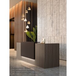 Empfangstheke Linear, Breite: 366 cm, Korpus: Eukalyptus,...