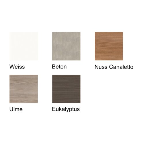 Empfangstheke Linear, Breite: 206 cm, Korpus: Weiss, Ablage: Eukalyptus  (Melamin)