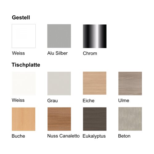 Besprechungstisch Oval, Breite: 200, Dekor:  Eukalyptus, Säulenfuss: alu silber