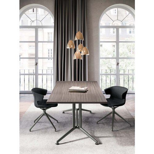 Konferenztisch rechteckig in in vielen Gestellfarben wie auch Corten und Bronze