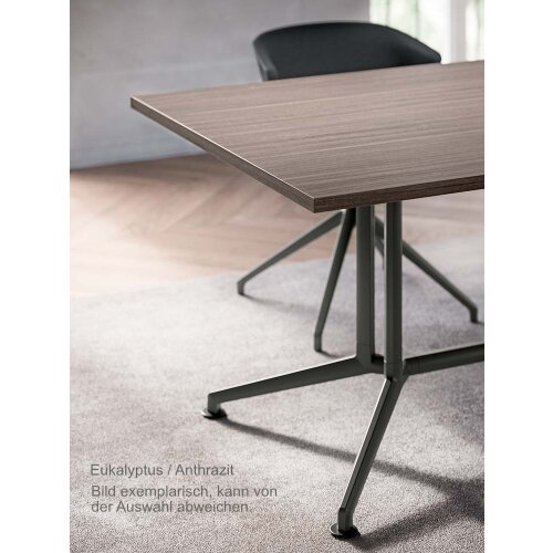 Konferenztisch rechteckig in in vielen Gestellfarben wie auch Corten und Bronze