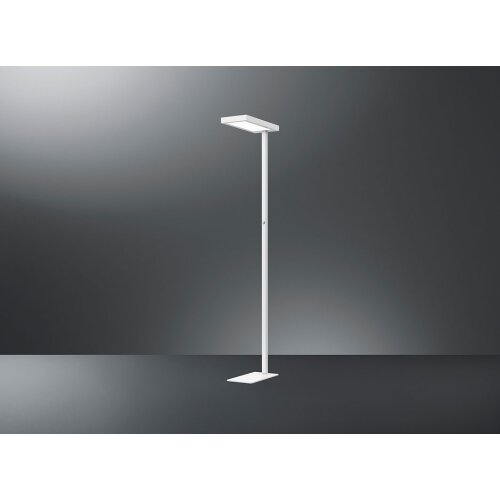 LED Stehleuchte mit Push Dimmer, Gestellfarbe Weiss