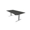 Elektrisch höhenverstellbarer Schreibtisch Serie Flex, im Maß: 180 x 80 cm, Dekor: Anthrazit, Gestell: Silber