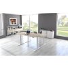 Elektrisch höhenverstellbarer Schreibtisch Serie Flex, im Maß: 200 x 100 cm, Dekor: Ahorn, Gestell: Silber