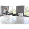Elektrisch höhenverstellbarer Schreibtisch Serie Flex, im Maß: 200 x 100 cm, Dekor: Ahorn, Gestell: Silber