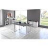 Elektrisch höhenverstellbarer Schreibtisch Serie Flex, im Maß: 200 x 100 cm, Dekor: Ahorn, Gestell: Silber