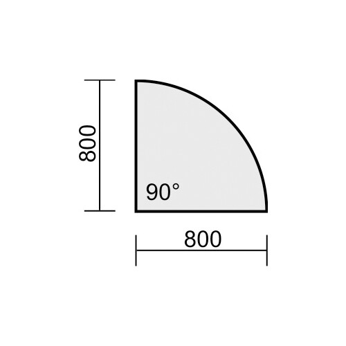 Verkettungsplatte Viertelkreis Dekor Ahorn