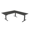 Elektrisch höhenverstellbarer Winkelschreibtisch Serie Flex, im Maß: 180 x 180 cm, Dekor: Anthrazit, Gestell: Anthrazit