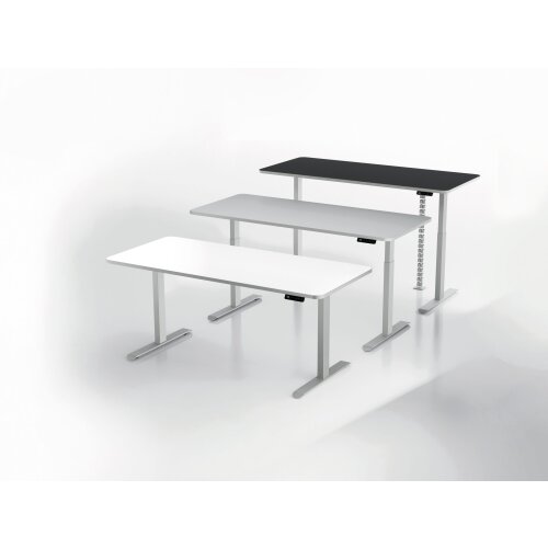 Elektrisch höhenverstellbarer Schreibtisch Serie Disegno, mit abgerundeten Ecken