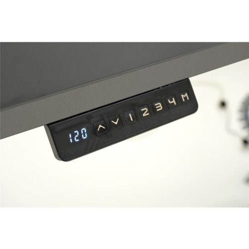 Elektrisch höhenverstellbarer Schreibtisch mit Anbausideboard Serie Flex