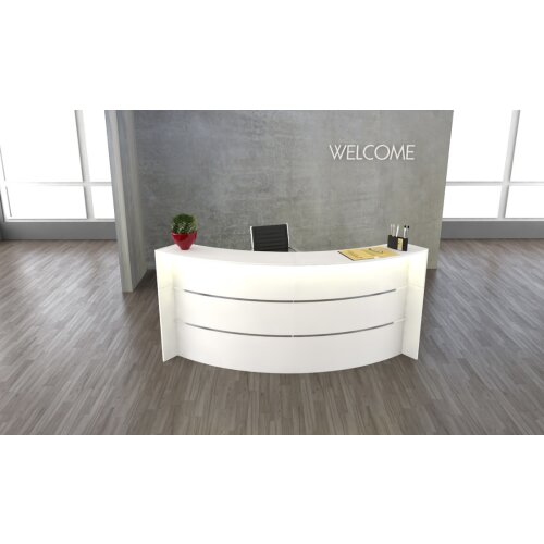 Empfangstheke Bogenform 255 cm breit