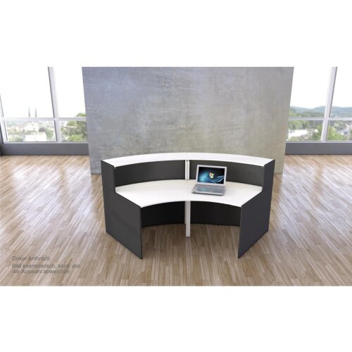 Empfangstheke Bogenform 255 cm breit