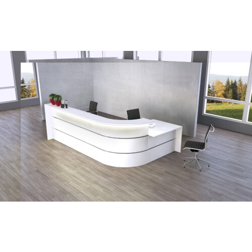 Empfangstheke L-Form mit Beratungsplatz