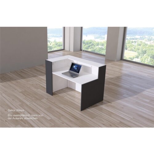 Empfangsecktheke 150 cm breit weiss oder Anthrazit