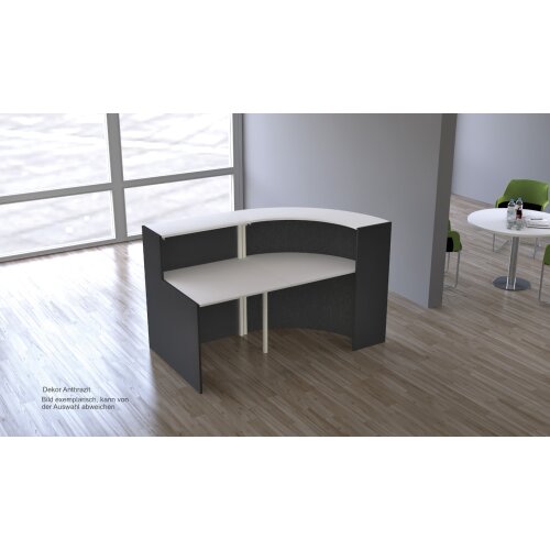 Empfangstheke Bogenform kompakt 175 cm breit