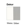 Beratungsecktheke, 232 cm breit, Dekor: Weiss / Silber