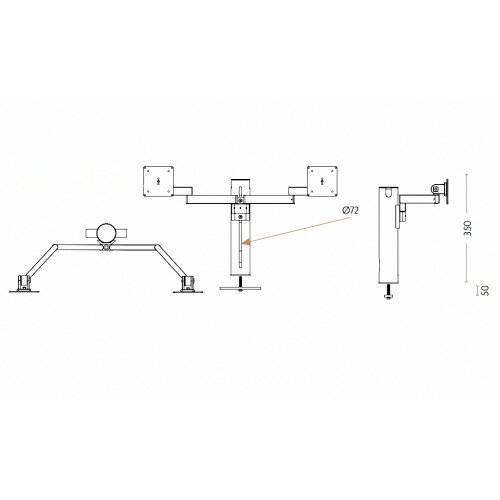 Monitor Halter Flex 2, mit Tischklemme