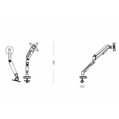 Monitorarm mit Gasdämpfer