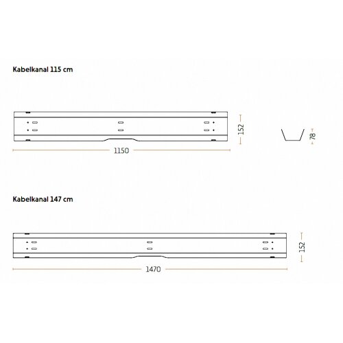 Kabelkanal 115 cm, Farbe: Weiss