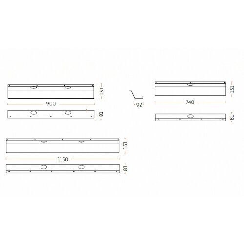 Kablrinne 115cm lang, Farbe: Silber