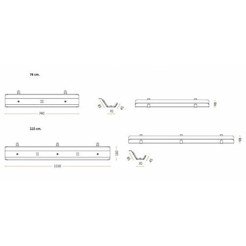 Filzkabelkanal  74 cm lang, Farbe: dunkelgrau