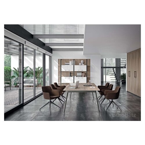 Konferenztisch Serie IDRO Metallgestell 160 x 120 cm