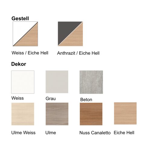 Konferenztisch Serie IDRO Metall-Holzgestell 120 x 120 cm