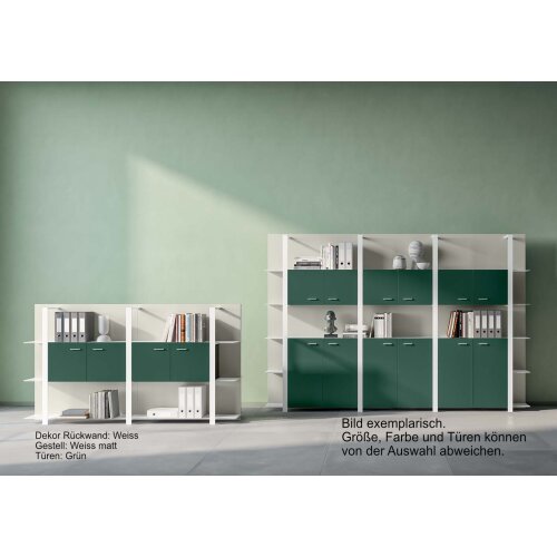 Wandregal Serie ISEO 2 Abteile 3 Ordnerhöhen