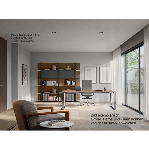 Wandregal Serie ISEO 2 Abteile 5 Ordnerhöhen