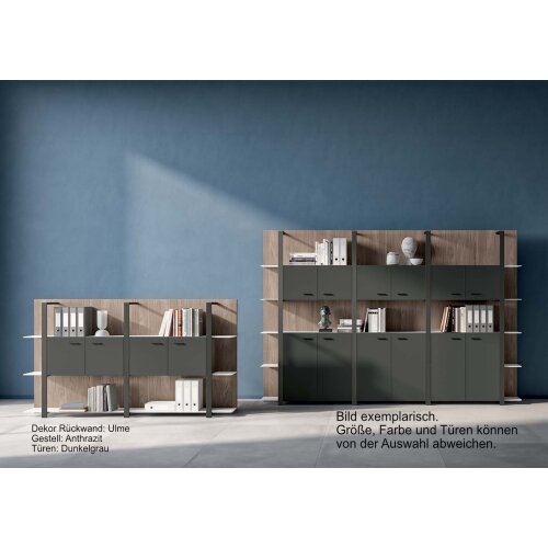 Wandregal Serie ISEO 2 Abteile 5 Ordnerhöhen