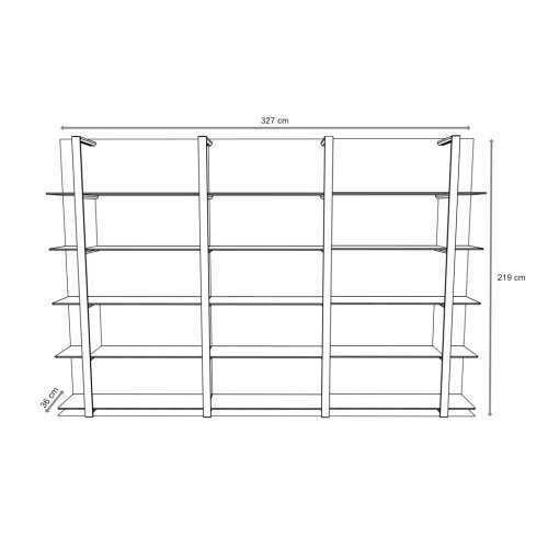 Wandregal Serie ISEO 3 Abteile 5 Ordnerhöhen