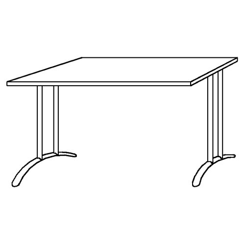 Schreibtisch C-Fuß, 120x80 cm Dekor Nussbaum hell