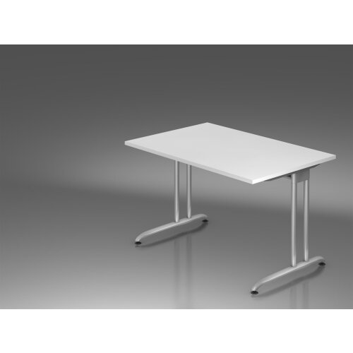 Schreibtisch C-Fuß, 120x80 cm Dekor Weiss
