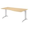 Schreibtisch, Freiform C-Fuß, 180x100x80 cm Dekor Ahorn