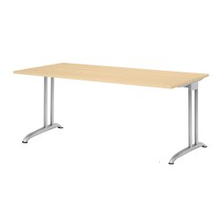 Schreibtisch C-Fuß, 180x80 cm Dekor Ahorn