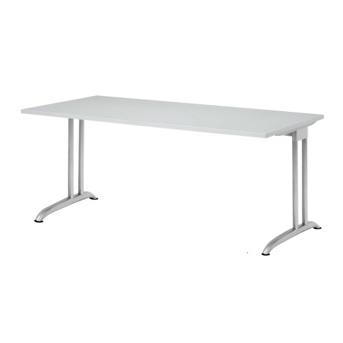 Schreibtisch C-Fuß, 180x80 cm Dekor Grau