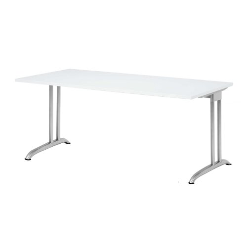Schreibtisch C-Fuß, 180x80 cm Dekor Weiss