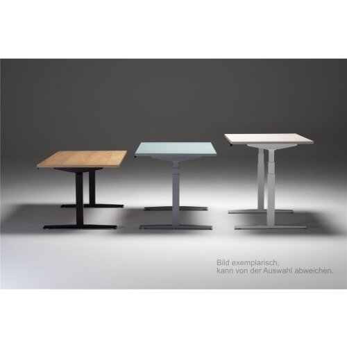 Schreibtisch elektrisch höhenverstellbar Serie E3MT Mass: 180 x 90 cm Dekor Ahorn Gestell Silber