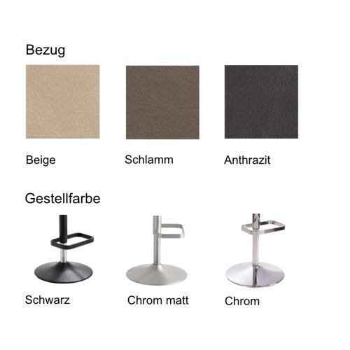 Bar-und Tresenhocker verschiedene Ausführungen, Gestellfarbe: Chrom matt , Bezug: Kunstleder Anthrazit