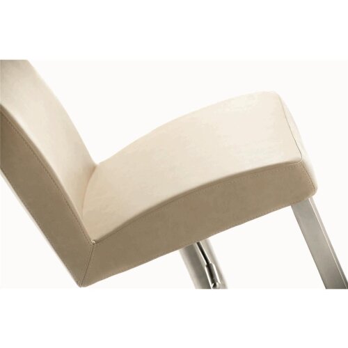 Bar-und Tresenhocker mit Design Fußstütze, Gestellfarbe: Edelstahl gebürstet , Bezug: Kunstleder Anthrazit