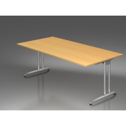 Schreibtisch C-Fuß, 200x100 cm Dekor Buche