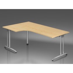 Winkelschreibtisch 90°, C-Fuß, 200x120 cm Dekor...
