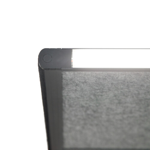 Akustik Tischtrennwand Weiß - Hellgrau mit LED, Länge: 160 cm