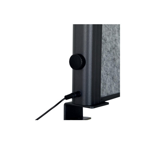 Akustik Tischtrennwand Weiß - Hellgrau mit LED, Länge: 160 cm