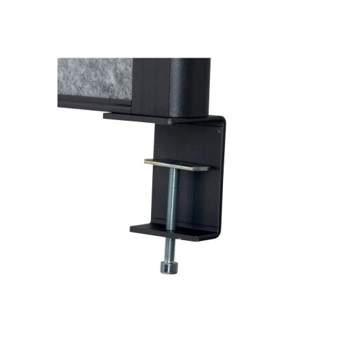 Akustik Tischtrennwand Weiß - Hellgrau mit LED, Länge: 160 cm