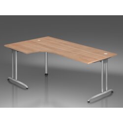 Winkelschreibtisch 90°, C-Fuß, 200x120 cm Dekor...