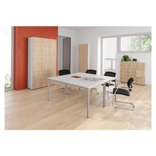 Schliessfachschrank 3 Fächer, 1 Abteil, mit Garderobenhaken