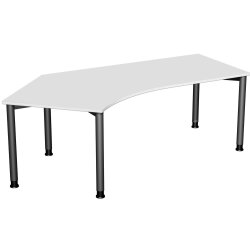 Schreibtisch Freiform 135° links Rundfuss,...