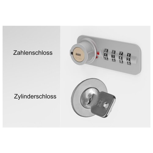 Schliessfachschrank 6 Fächer, 1 Abteil, Korpus: Ahorn, Front: Ahorn, Schliessung:  Zylinderschloss