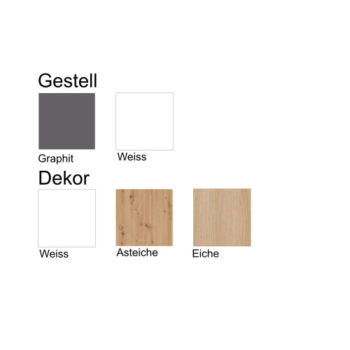 Kombi Aktenschrank Serie Klick, 3 OH, Korpus: Weiss, Front: Eiche, Unterbau: auf Standfuß